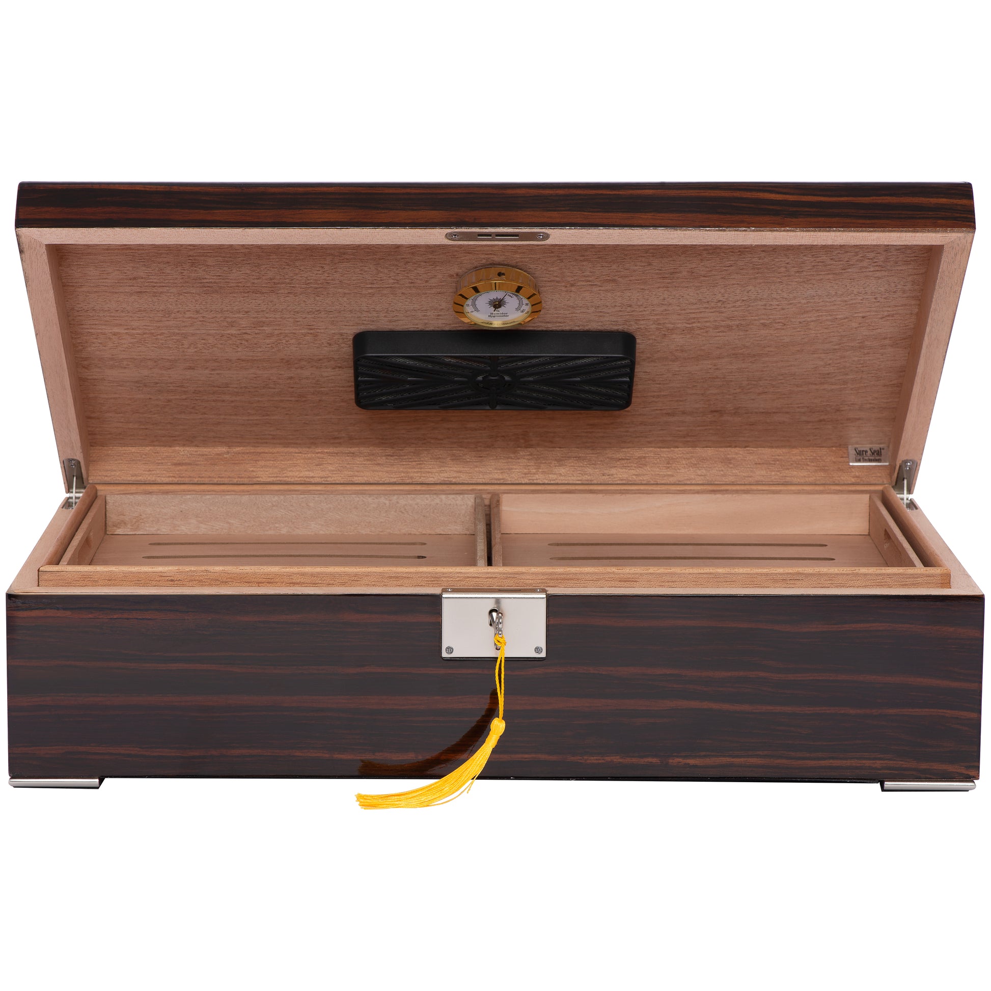 Open Display – Spanish Cedar Interior and Hygrometer