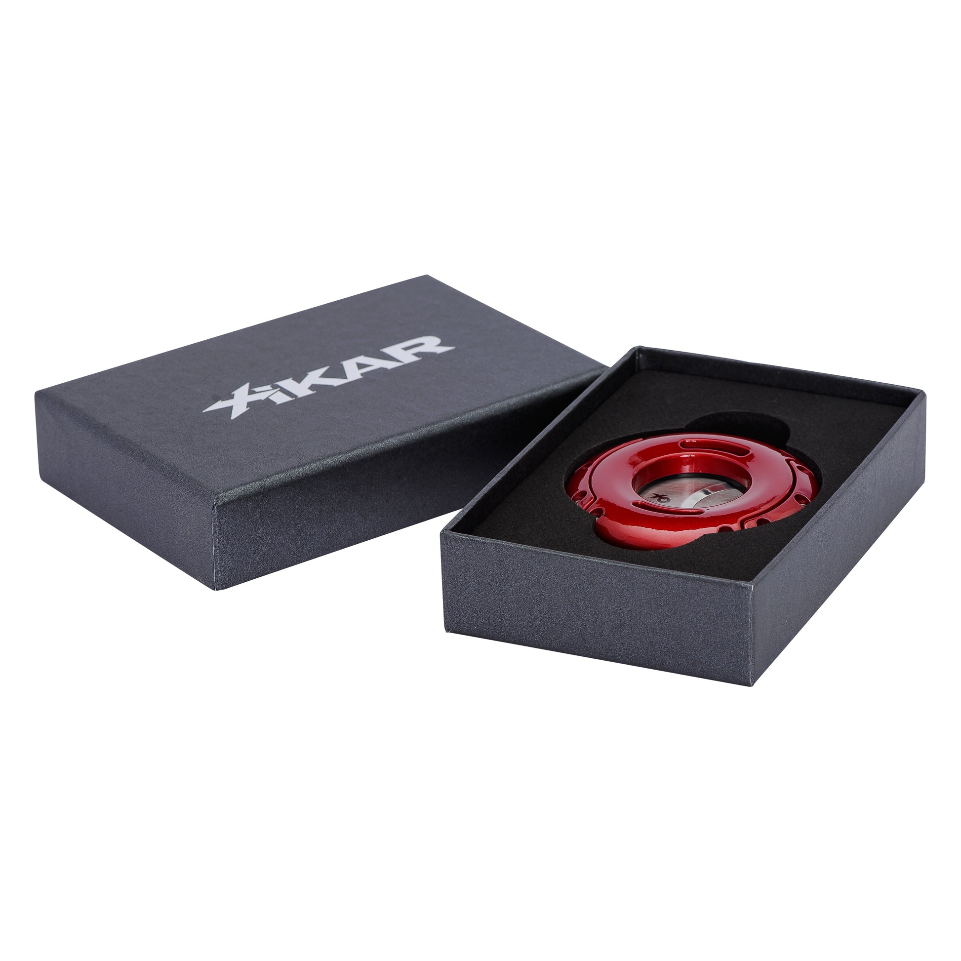 Side Profile – Compact Red XO Cutter for Cigar Lover