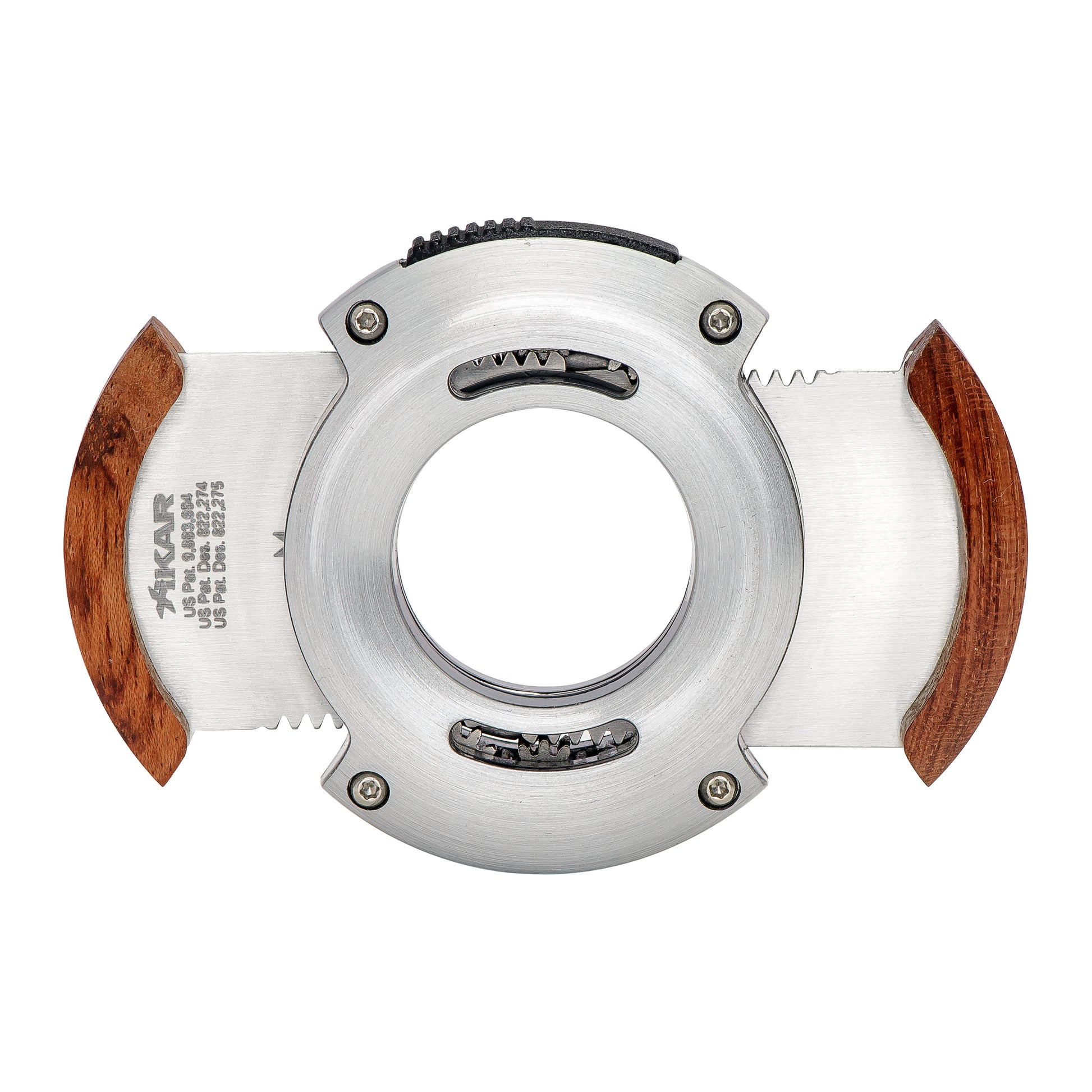 Open Blade View – Premium Redwood Cigar Cutter