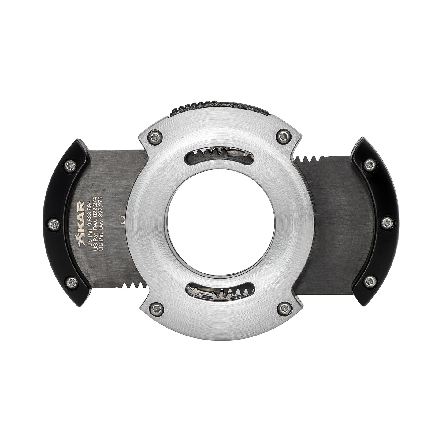 Rear View – Xikar XO Cutter in Modern Silver-Black Finish