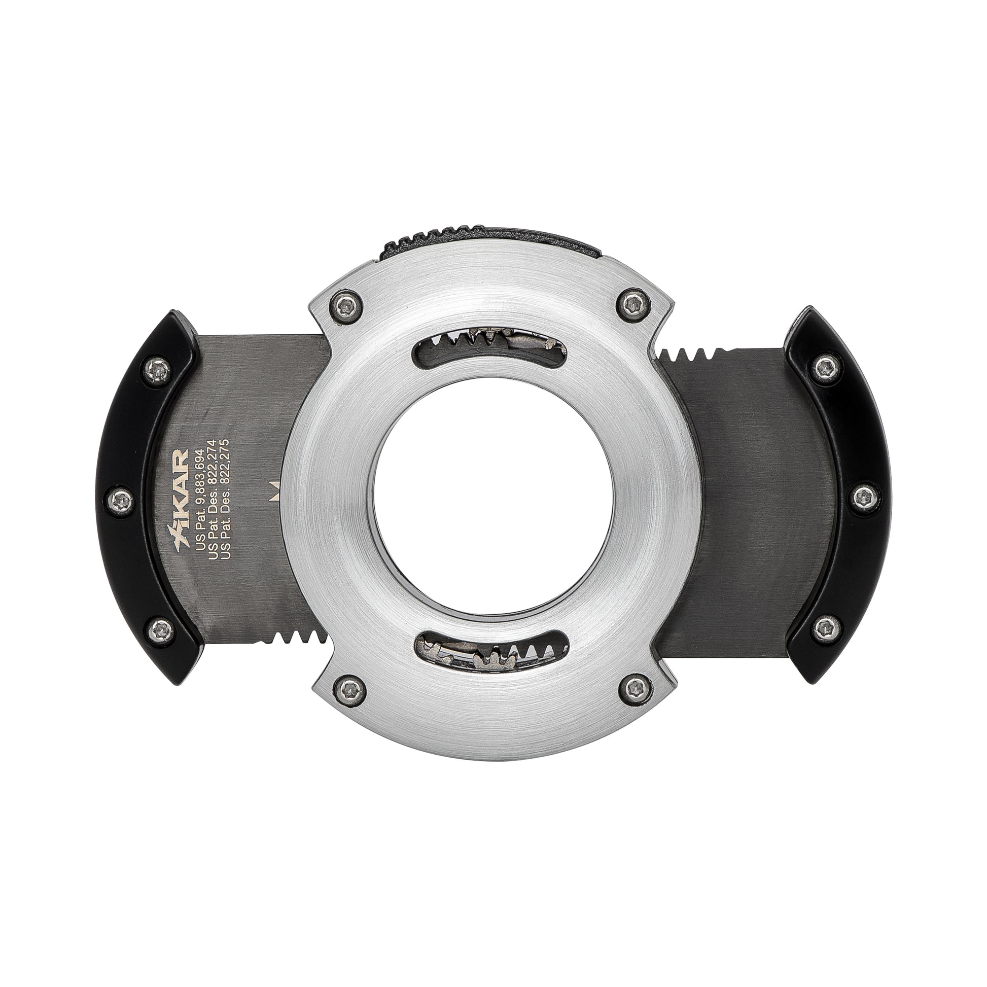 Rear View – Xikar XO Cutter in Modern Silver-Black Finish